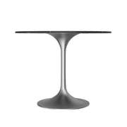 Verve Round Dining Table with MDF/Sintered Stone/Resin Tabletop in Silver Stainless Steel Pedestal Base - Elax Furniture