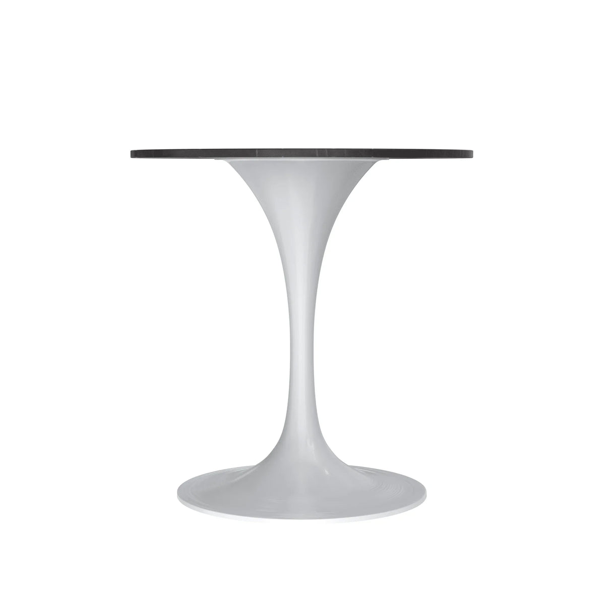 Verve Round Dining Table with MDF/Sintered Stone/Resin Tabletop in White Stainless Steel Pedestal Base - Elax Furniture
