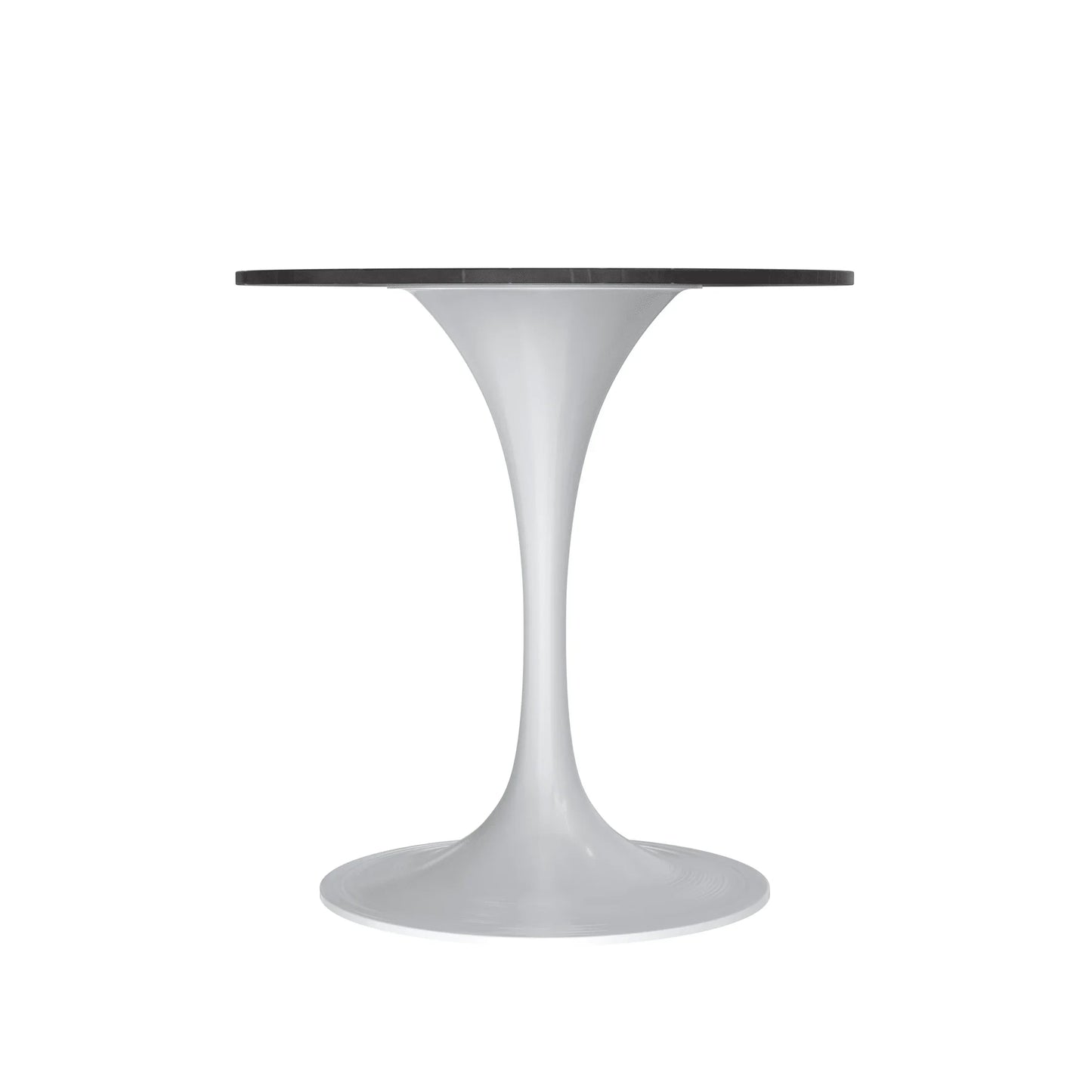 Verve Round Dining Table with MDF/Sintered Stone/Resin Tabletop in White Stainless Steel Pedestal Base - Elax Furniture