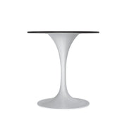 Verve Round Dining Table with MDF/Sintered Stone/Resin Tabletop in White Stainless Steel Pedestal Base - Elax Furniture