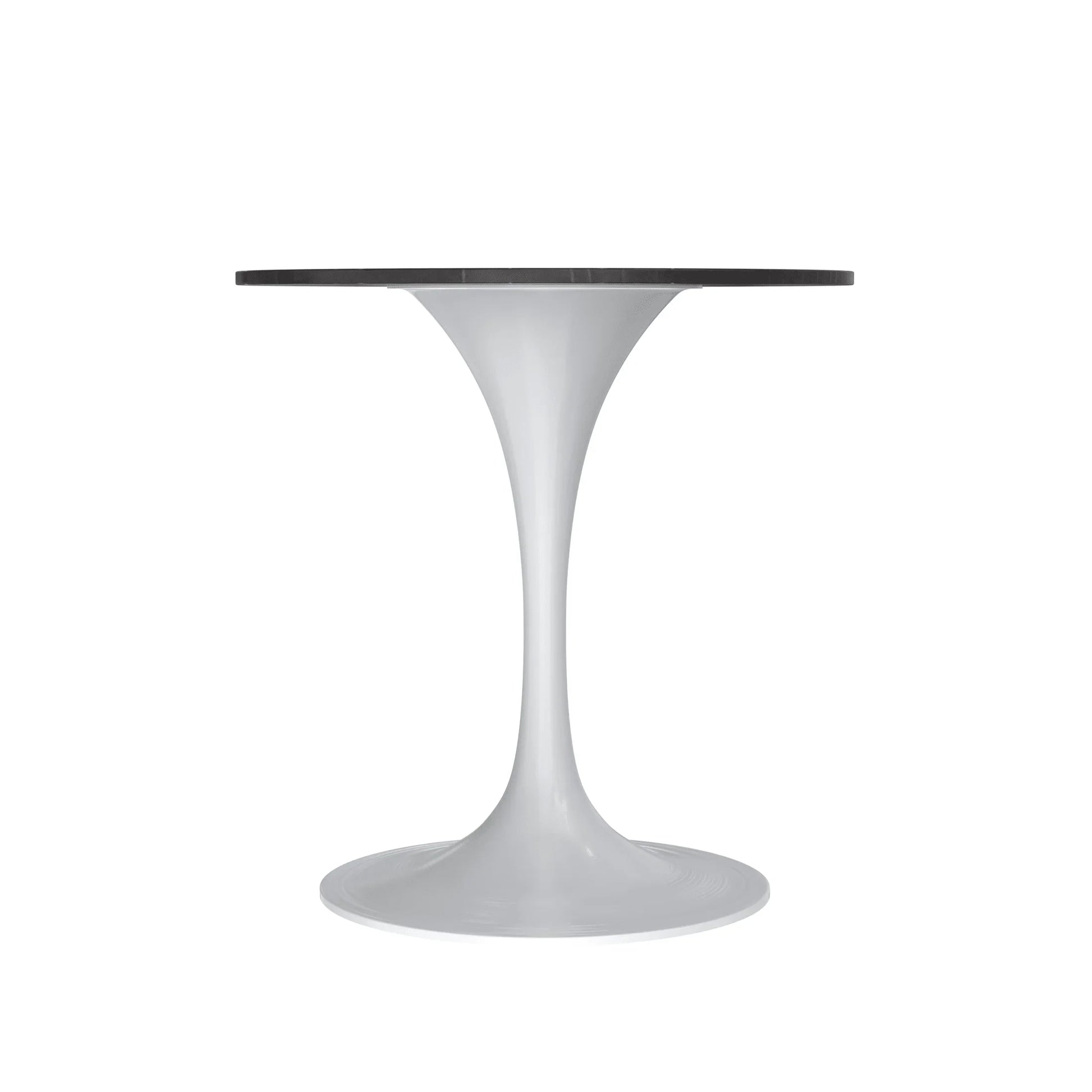 Verve Round Dining Table with MDF/Sintered Stone/Resin Tabletop in White Stainless Steel Pedestal Base - Elax Furniture