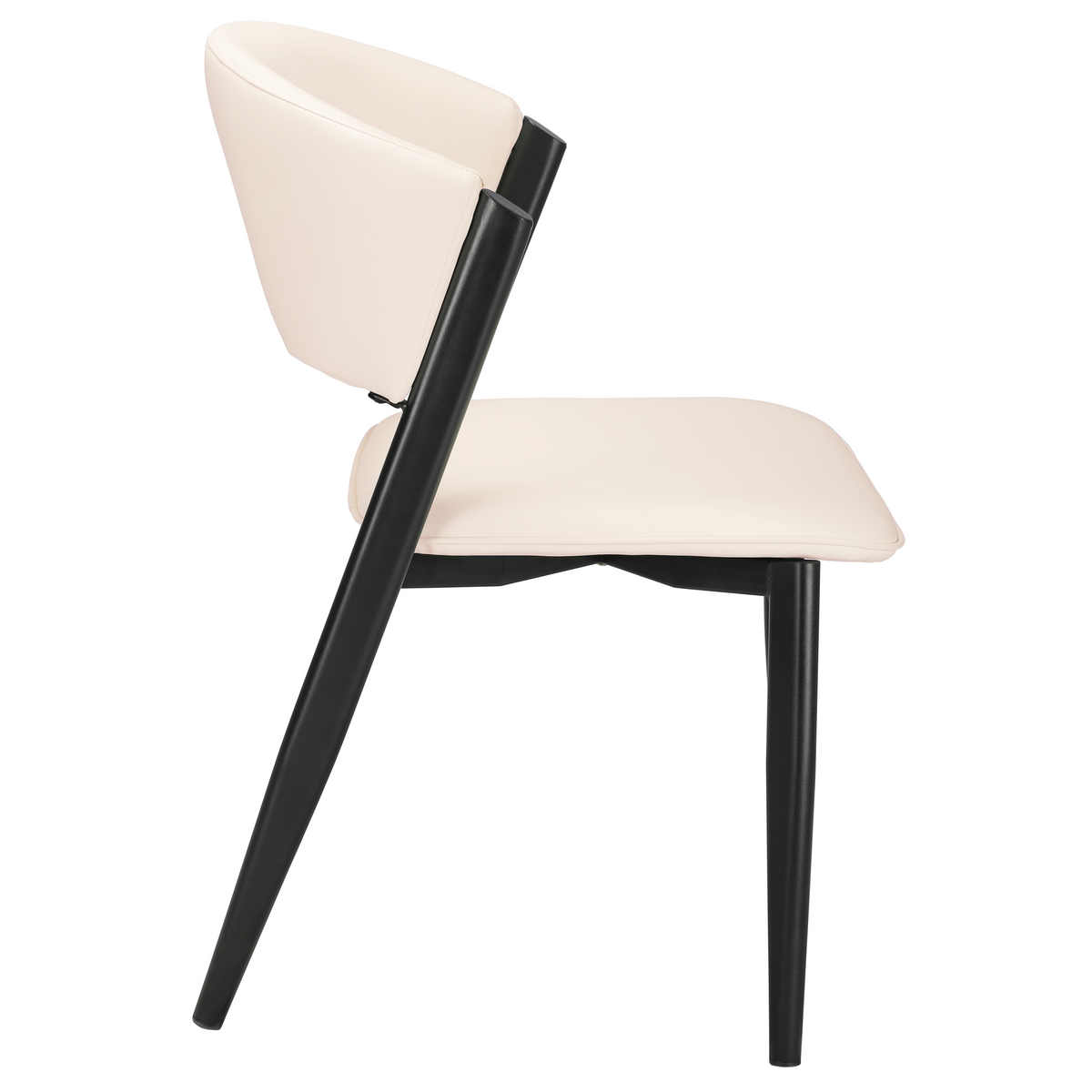 Aspen Dining Chairs Upholstered in Leather with Black Metal Legs