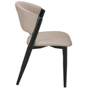 Aspen Dining Chairs Upholstered in Leather with Black Metal Legs