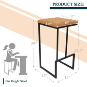 Quincy Leather Bar Stools With Metal Frame - Elax Furniture