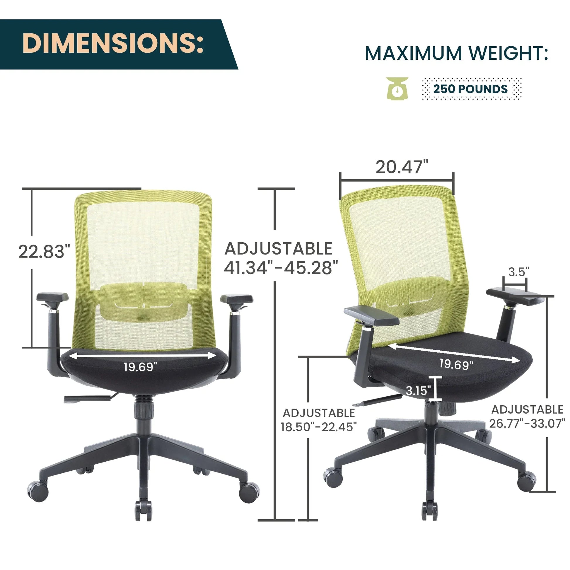Ingram Ergonomic Modern Office Mesh Task Chair With Adjustable Height - Elax Furniture