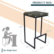 Quincy Leather Bar Stools With Metal Frame - Elax Furniture