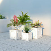 Sprout 7-Piece Fiberstone and MGO Clay Planter Set, Mid-Century Modern Square Planter Pot for Indoor and Outdoor - Elax Furniture