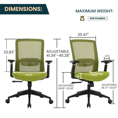 Ingram Ergonomic Modern Office Mesh Task Chair With Adjustable Height - Elax Furniture