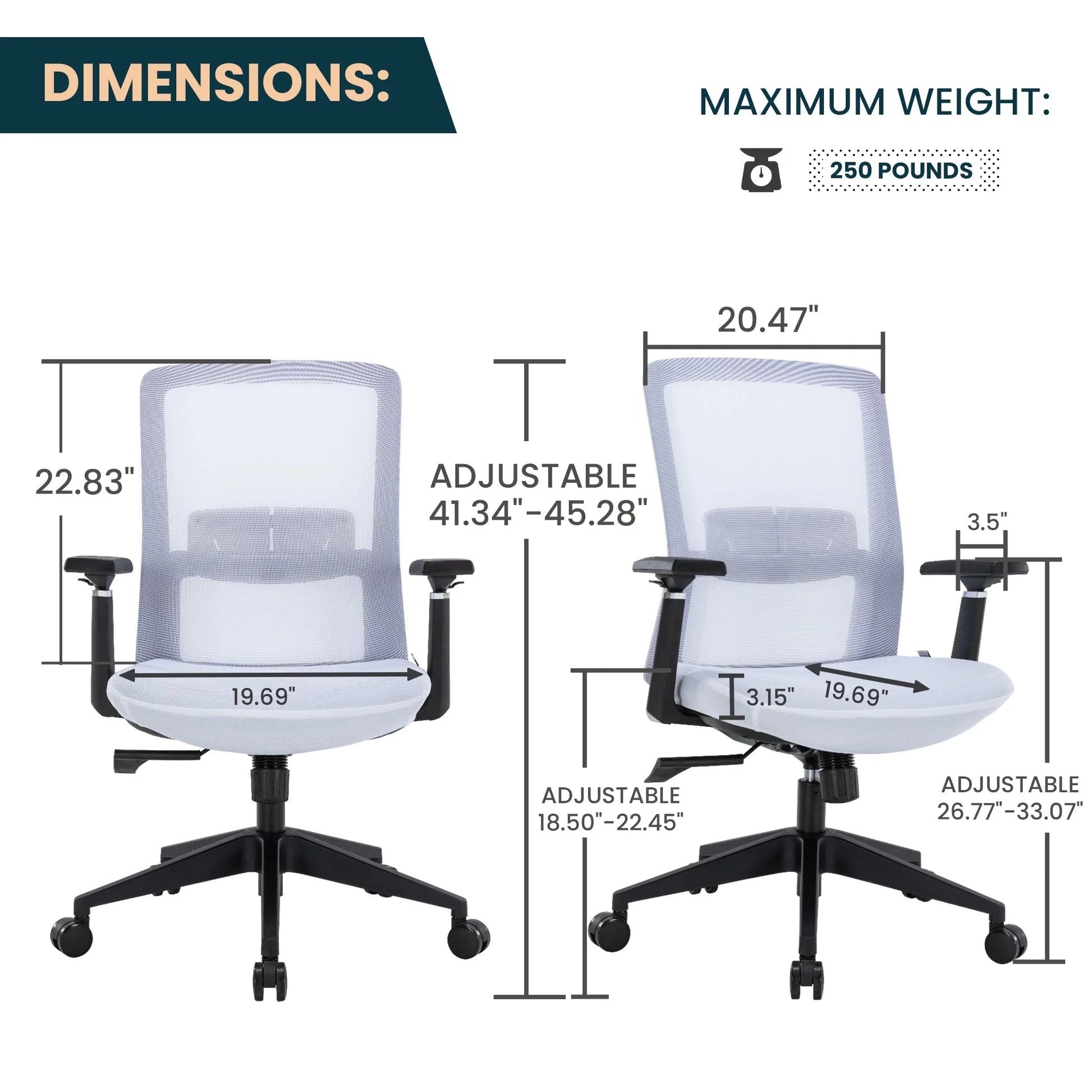 Ingram Ergonomic Modern Office Mesh Task Chair With Adjustable Height - Elax Furniture