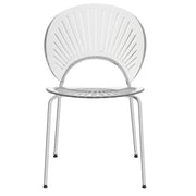Opulent Modern Plastic Dining Chair in Chrome Metal Legs - Elax Furniture