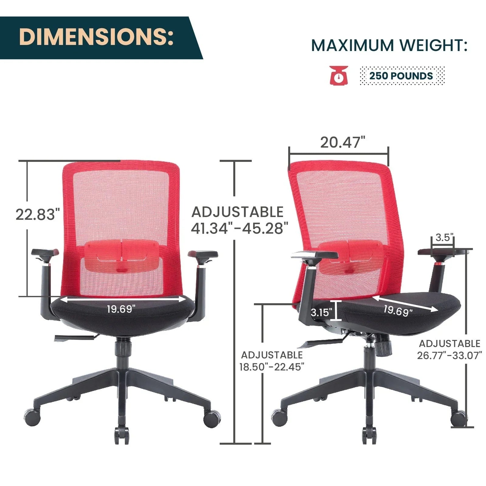 Ingram Ergonomic Modern Office Mesh Task Chair With Adjustable Height - Elax Furniture