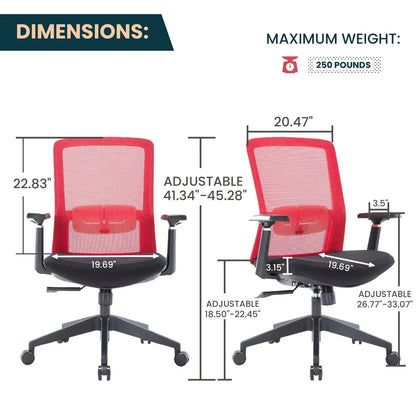 Ingram Ergonomic Modern Office Mesh Task Chair With Adjustable Height - Elax Furniture