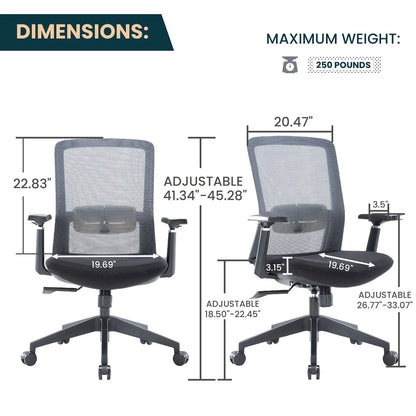 Ingram Ergonomic Modern Office Mesh Task Chair With Adjustable Height - Elax Furniture