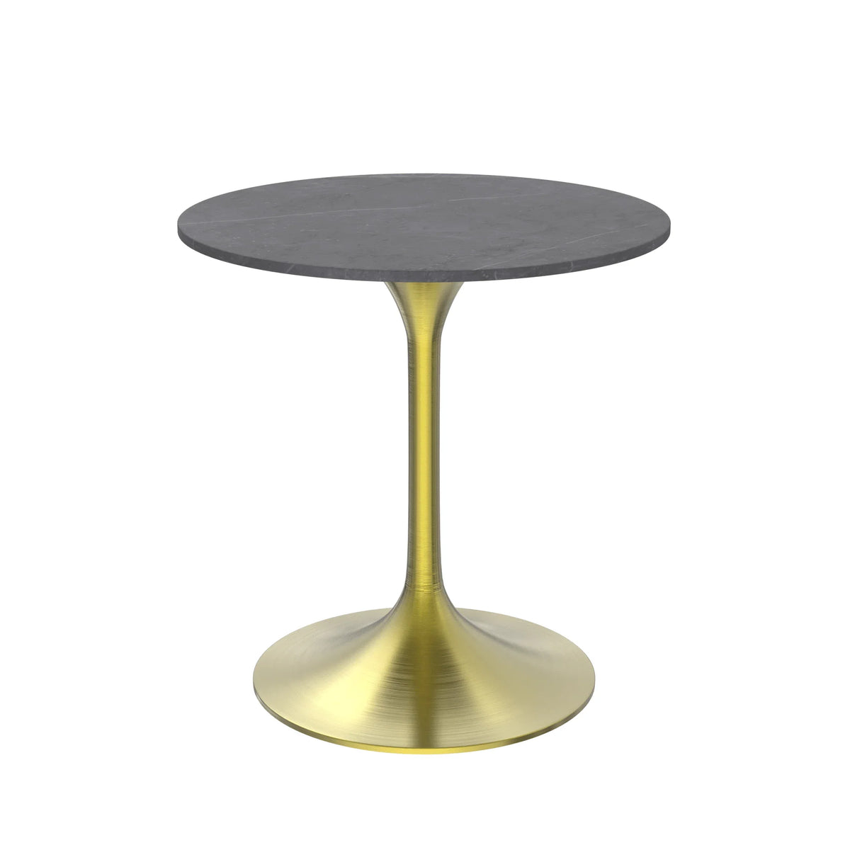 Verve Round Dining Table with MDF/Sintered Stone/Resin Tabletop in Gold Stainless Steel Pedestal Base - Elax Furniture