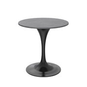 Verve Round Dining Table with MDF/Sintered Stone/Resin Tabletop in Black Stainless Steel Pedestal Base - Elax Furniture