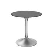 Verve Round Dining Table with MDF/Sintered Stone/Resin Tabletop in Silver Stainless Steel Pedestal Base - Elax Furniture