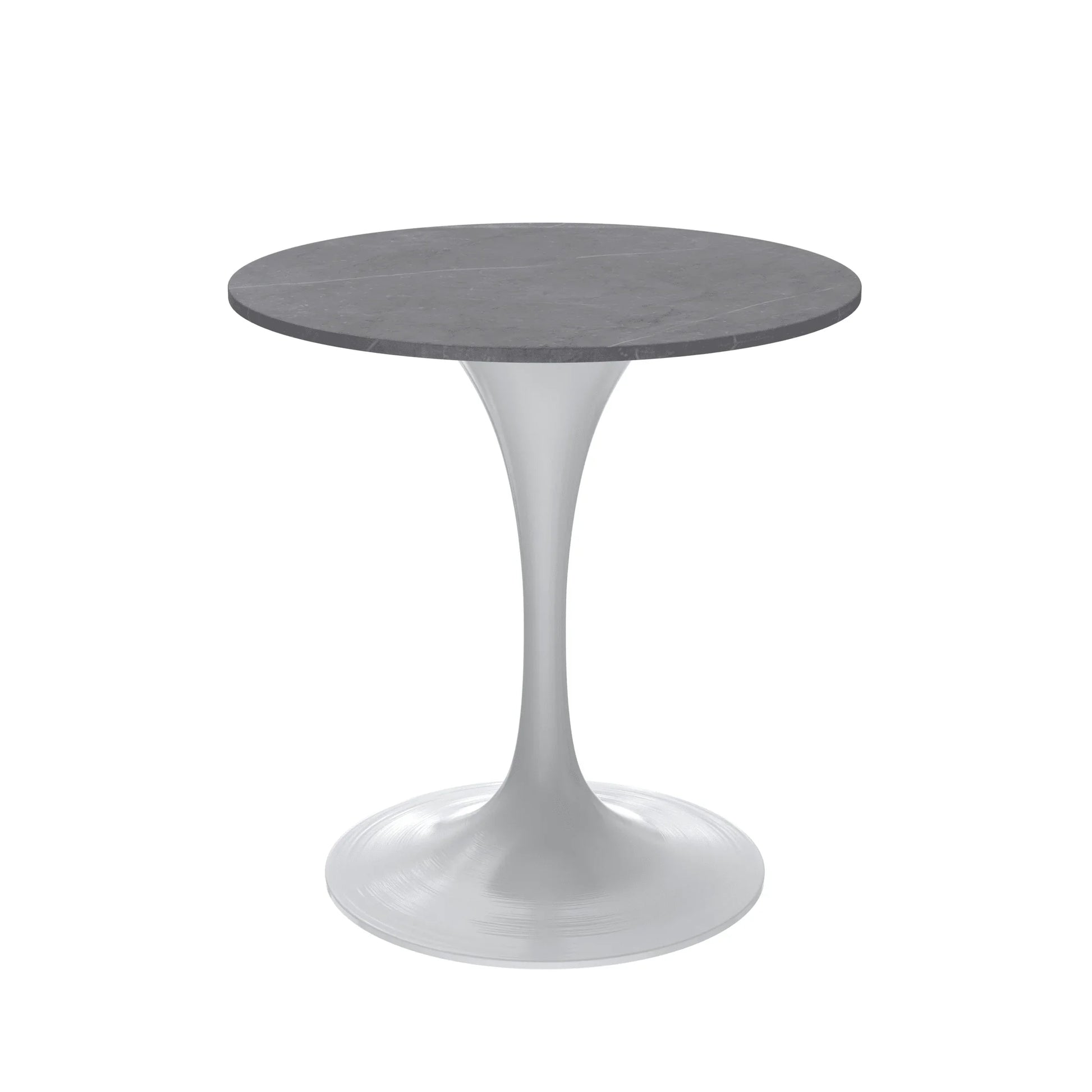 Verve Round Dining Table with MDF/Sintered Stone/Resin Tabletop in White Stainless Steel Pedestal Base - Elax Furniture
