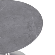 Verve Round Dining Table with MDF/Sintered Stone/Resin Tabletop in Silver Stainless Steel Pedestal Base - Elax Furniture