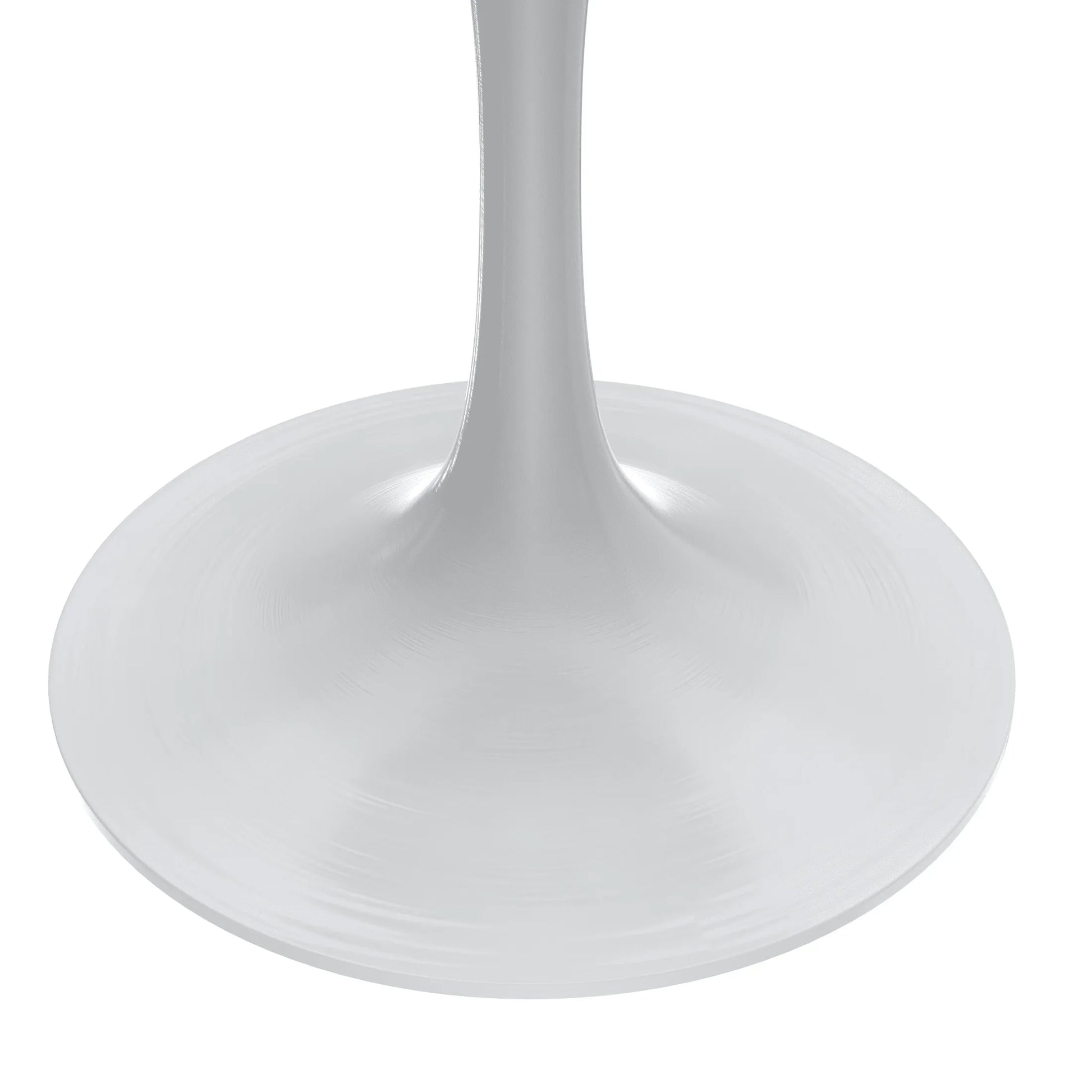 Verve Round Dining Table with MDF/Sintered Stone/Resin Tabletop in White Stainless Steel Pedestal Base - Elax Furniture