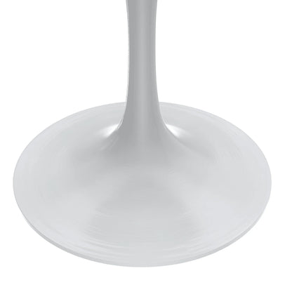 Verve Round Dining Table with MDF/Sintered Stone/Resin Tabletop in White Stainless Steel Pedestal Base - Elax Furniture