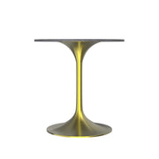 Verve Round Dining Table with MDF/Sintered Stone/Resin Tabletop in Gold Stainless Steel Pedestal Base - Elax Furniture