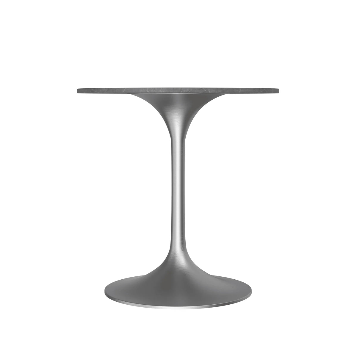 Verve Round Dining Table with MDF/Sintered Stone/Resin Tabletop in Silver Stainless Steel Pedestal Base - Elax Furniture