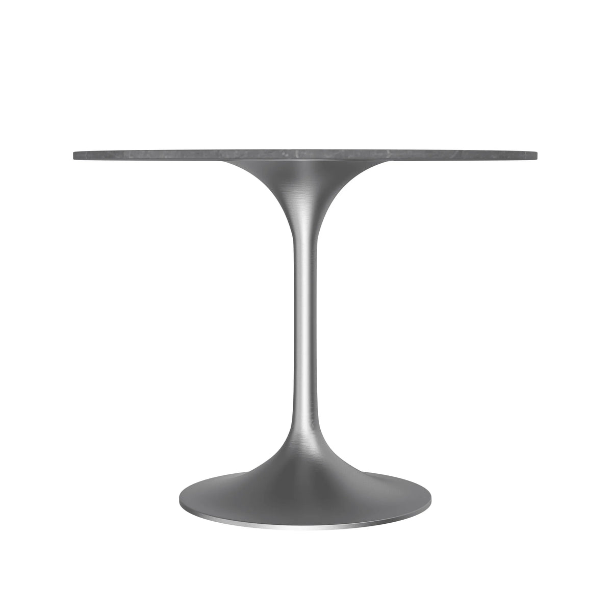 Verve Round Dining Table with MDF/Sintered Stone/Resin Tabletop in Silver Stainless Steel Pedestal Base - Elax Furniture