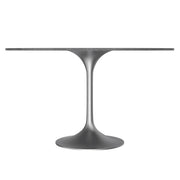Verve Round Dining Table with MDF/Sintered Stone/Resin Tabletop in Silver Stainless Steel Pedestal Base - Elax Furniture