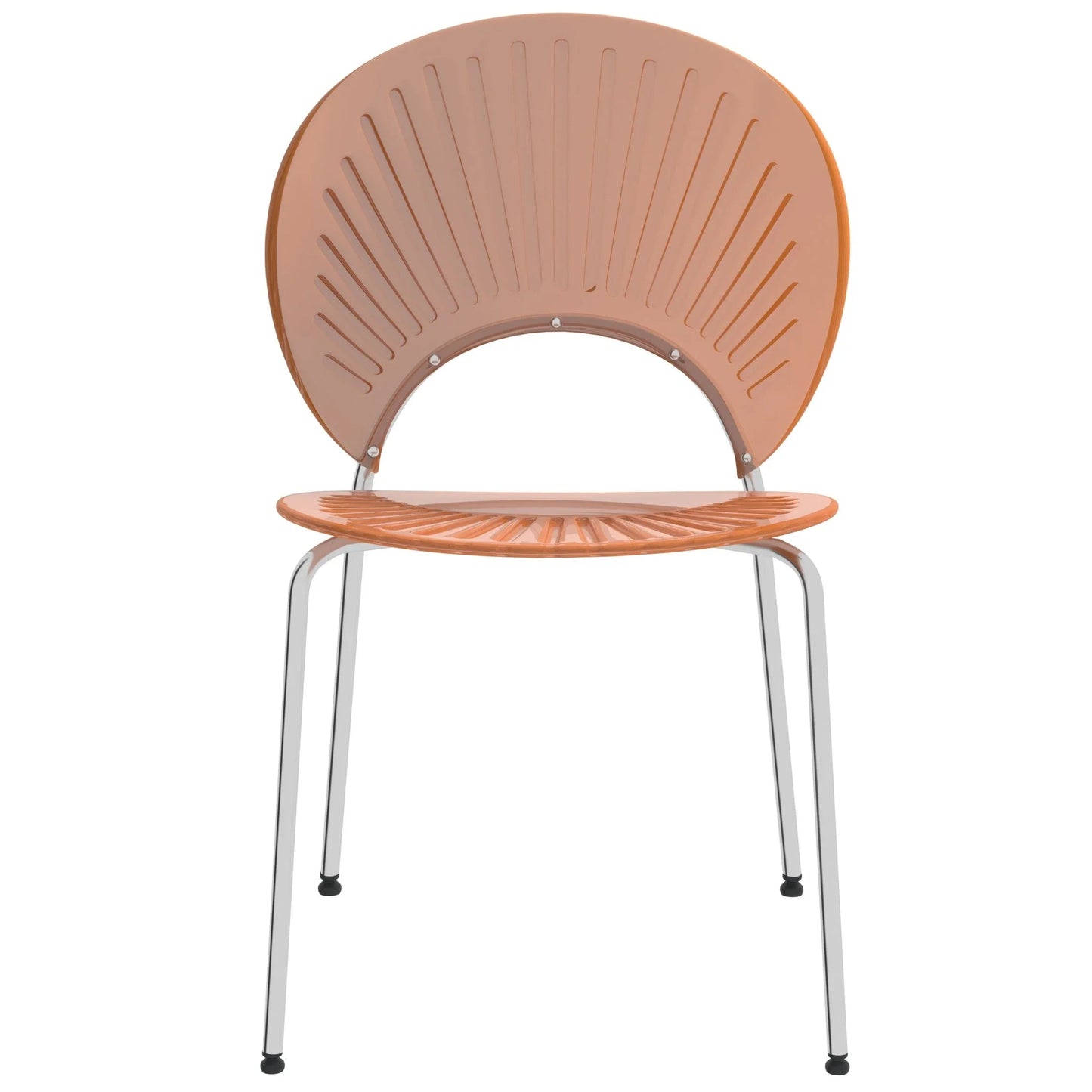 Opulent Modern Plastic Dining Chair in Chrome Metal Legs - Elax Furniture