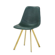 Markley Leather Dining Chair With Black/Gold Metal Legs