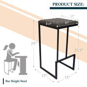 Quincy Leather Bar Stools With Metal Frame - Elax Furniture