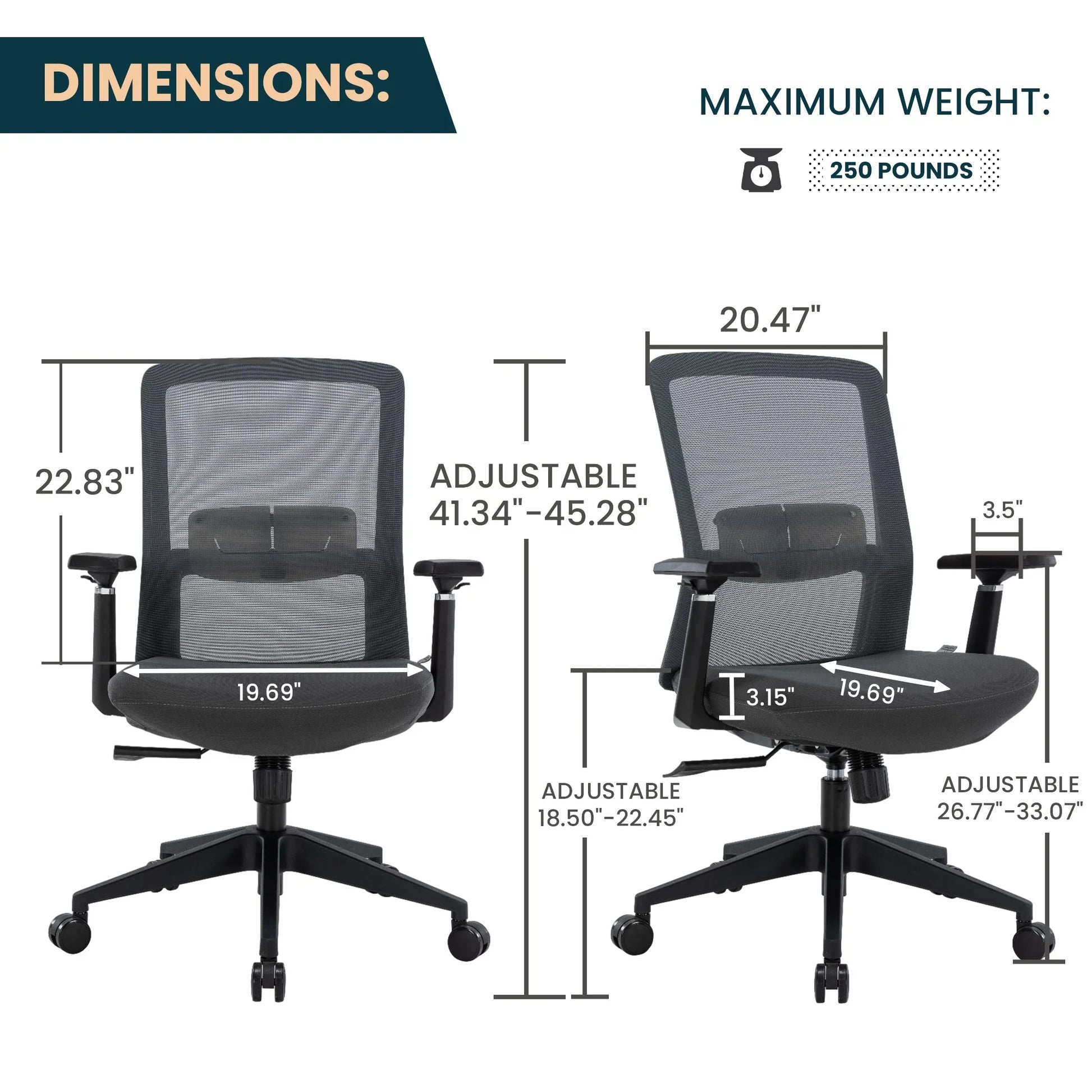 Ingram Ergonomic Modern Office Mesh Task Chair With Adjustable Height - Elax Furniture