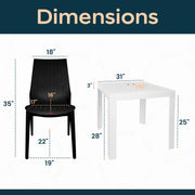 Kent Mid-Century Modern Weave Design 3-Piece Outdoor Patio Dining Set - Elax Furniture