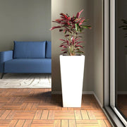 Orna Fiberstone and MgO Clay Weather-Resistant Tapered Square Planter for Home and Garden - Elax Furniture