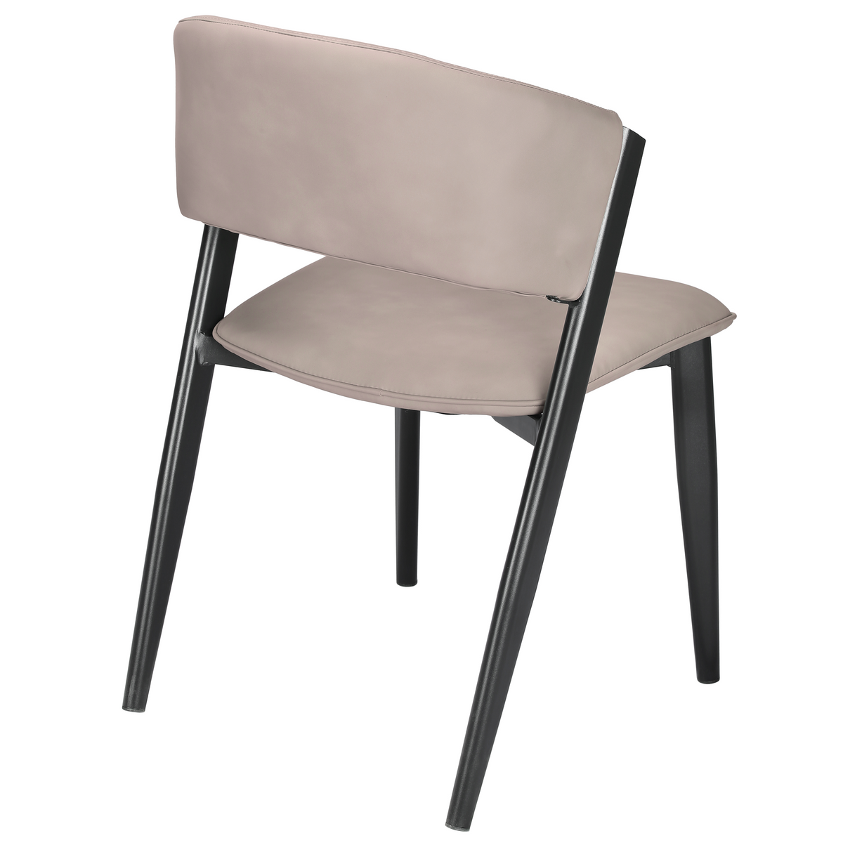 Aspen Dining Chairs Upholstered in Leather with Black Metal Legs