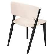 Aspen Dining Chairs Upholstered in Leather with Black Metal Legs
