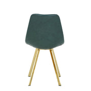 Markley Leather Dining Chair With Black/Gold Metal Legs