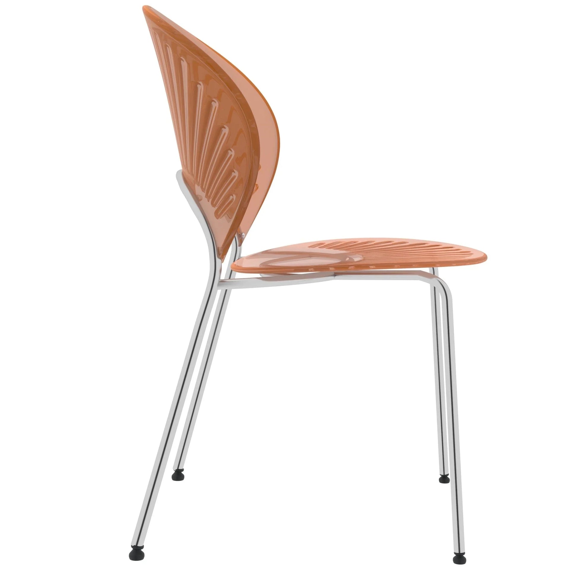 Opulent Modern Plastic Dining Chair in Chrome Metal Legs - Elax Furniture