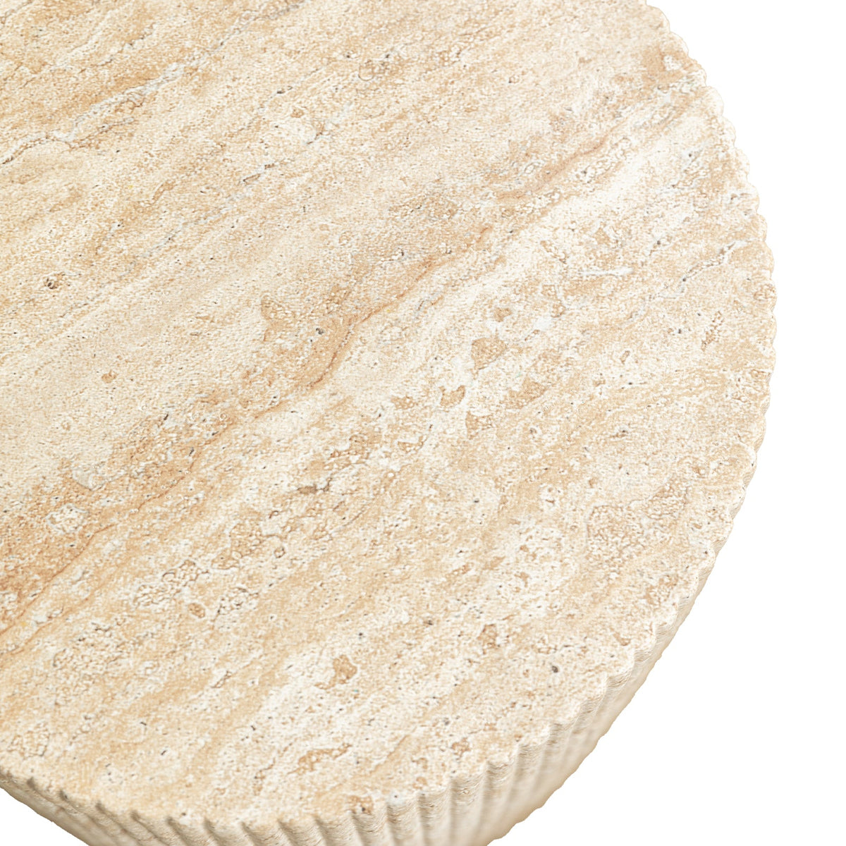 Eden Series Side Table in Fiberstone Round Accent Table for Home, Living Room, Indoor, and Outdoor