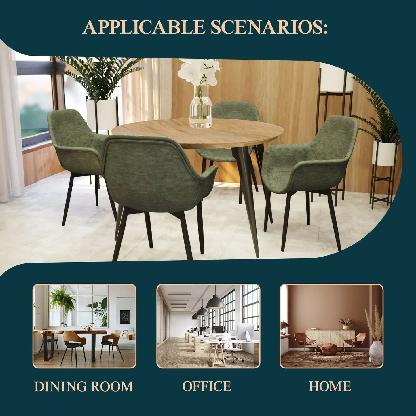 Markley Modern Leather Dining Arm Chair With Metal Legs Set of 2 - Elax Furniture