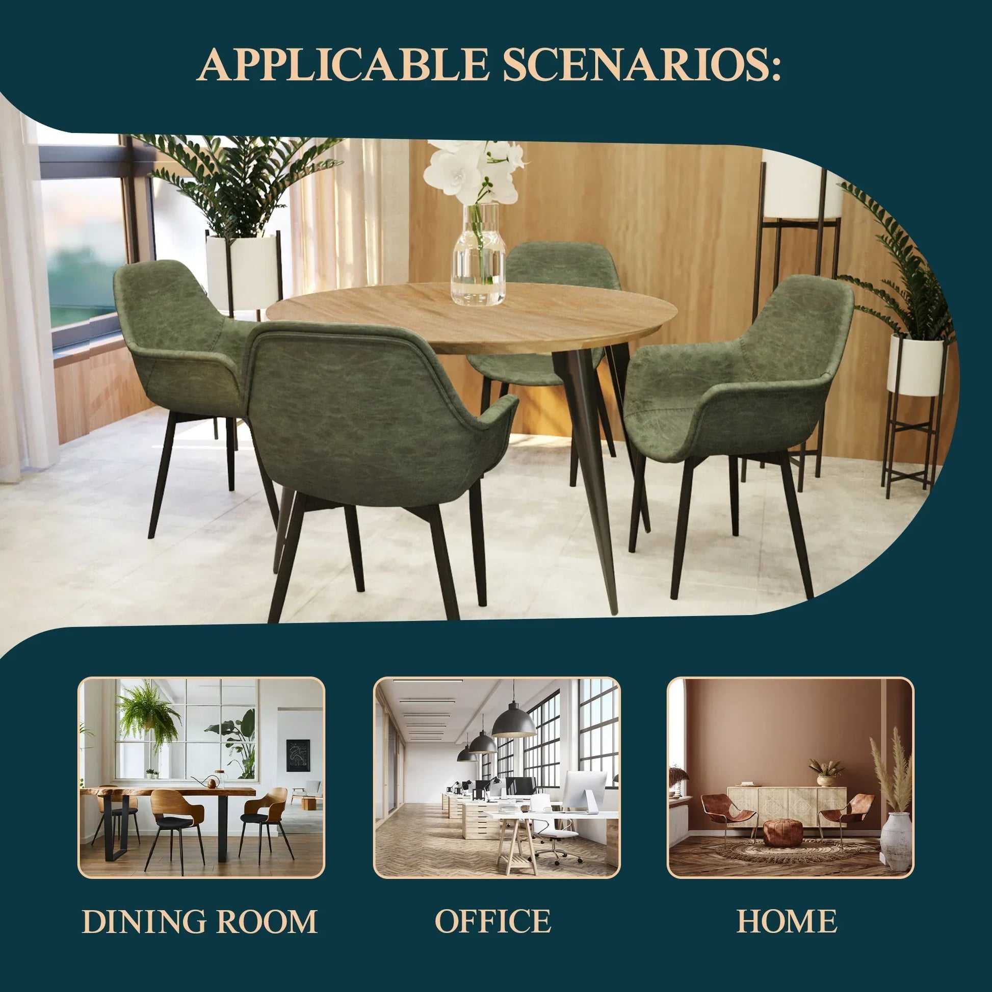 Markley Modern Leather Dining Arm Chair With Metal Legs Set of 2 - Elax Furniture