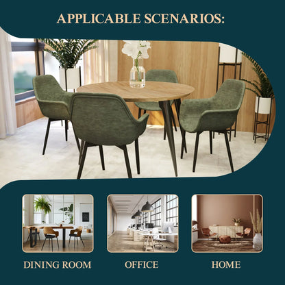 Markley Modern Leather Dining Arm Chair With Metal Legs Set of 2 - Elax Furniture