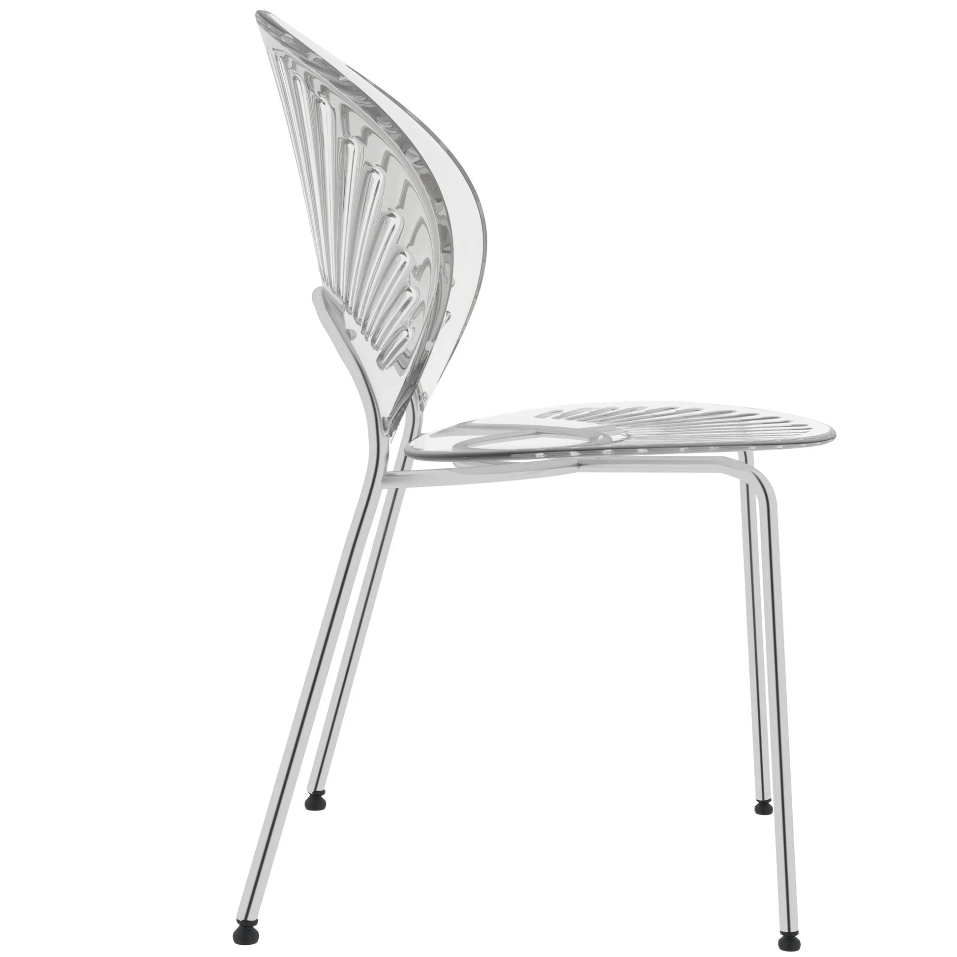 Opulent Modern Plastic Dining Chair in Chrome Metal Legs - Elax Furniture