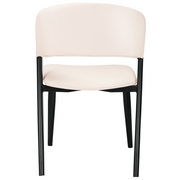 Aspen Dining Chairs Upholstered in Leather with Black Metal Legs