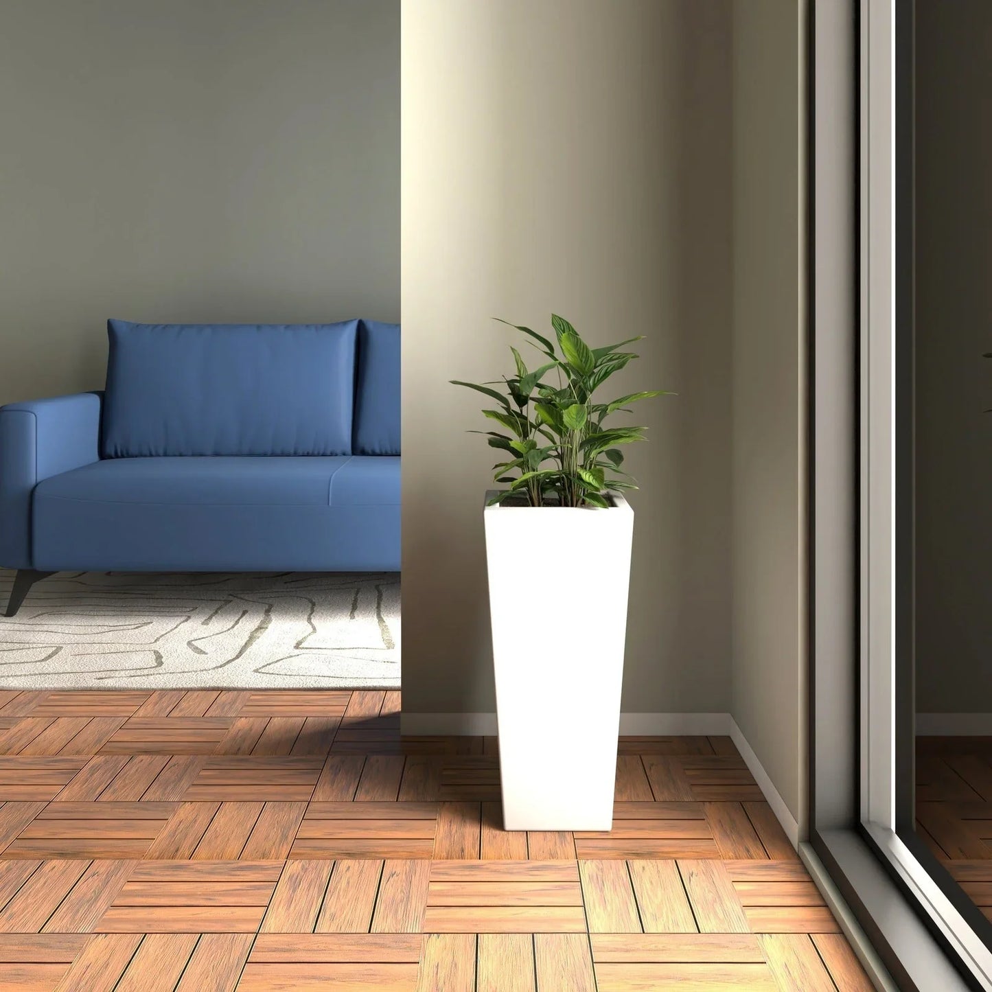 Orna Fiberstone and MgO Clay Weather-Resistant Tapered Square Planter for Home and Garden - Elax Furniture