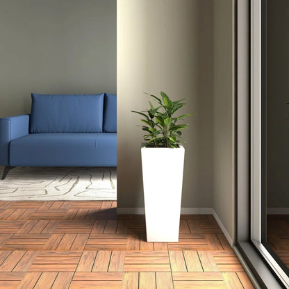 Orna Fiberstone and MgO Clay Weather-Resistant Tapered Square Planter for Home and Garden - Elax Furniture