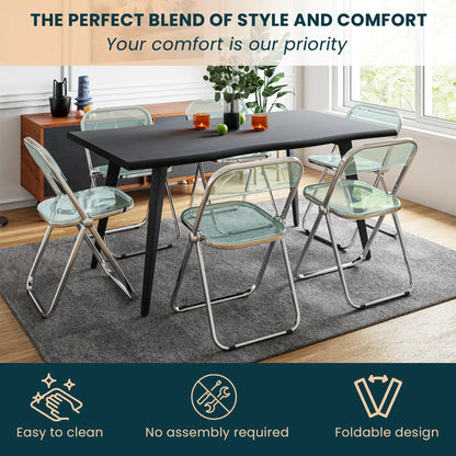 Lawrence Acrylic Folding Chair With Metal Frame Set of 2 - Elax Furniture