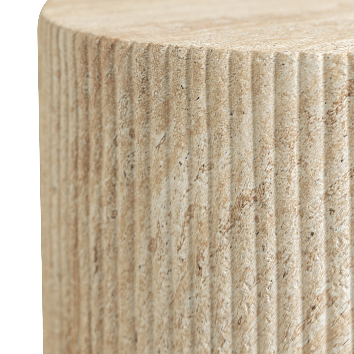 Eden Series Side Table in Fiberstone Round Accent Table for Home, Living Room, Indoor, and Outdoor