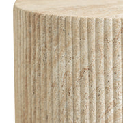 Eden Series Side Table in Fiberstone Round Accent Table for Home, Living Room, Indoor, and Outdoor