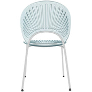 Opulent Modern Plastic Dining Chair in Chrome Metal Legs - Elax Furniture